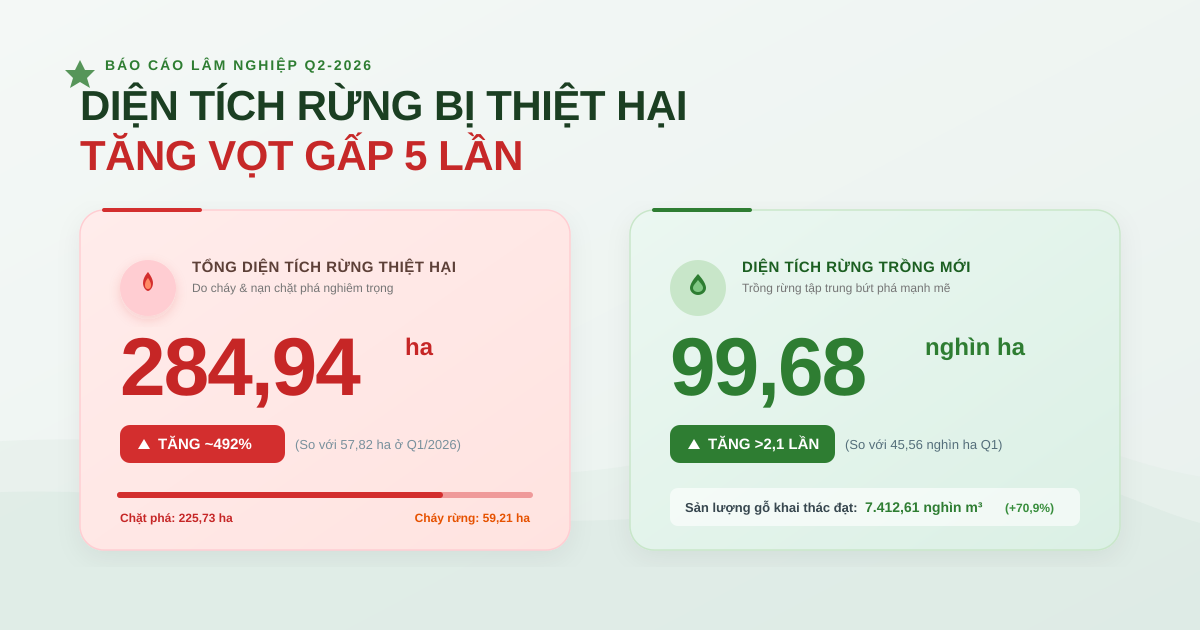 Lâm nghiệp Q2-2026: Trồng rừng bứt phá, nỗi lo cháy rừng tăng mạnh