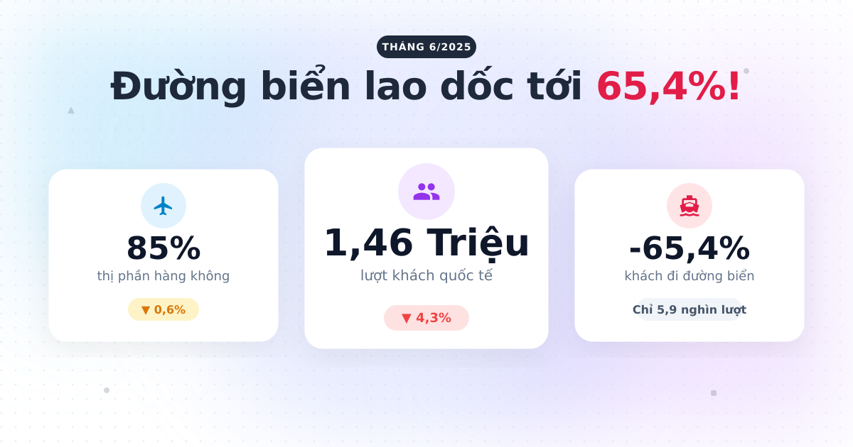 Khách quốc tế đến Việt Nam tháng 6/2025 đạt 1,46 triệu lượt