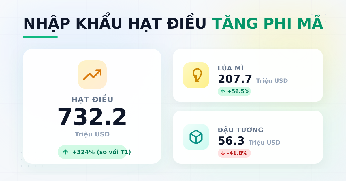 Nhập khẩu theo mặt hàng tháng 04/2025: Hạt điều bứt phá