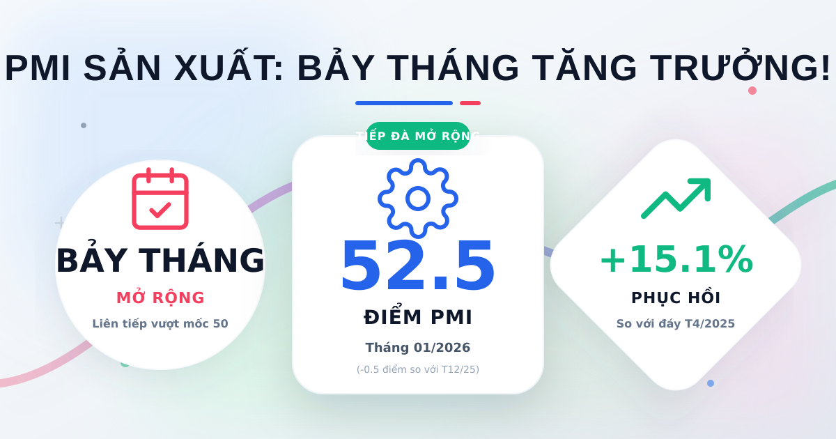 PMI Việt Nam tháng 01/2026 đạt 52.5 điểm, tiếp đà mở rộng